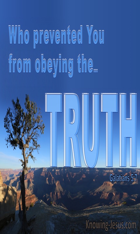 Galatians 5:7 Running Well But Prevented From Obeying Truth (blue)